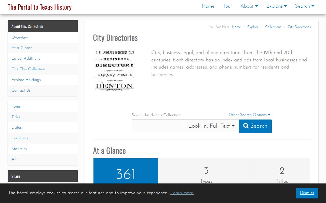 West Odessa city directory digitized collections research page