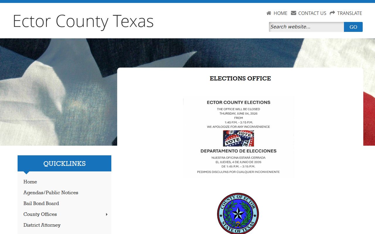 West Odessa residents directory Ector County Elections records page