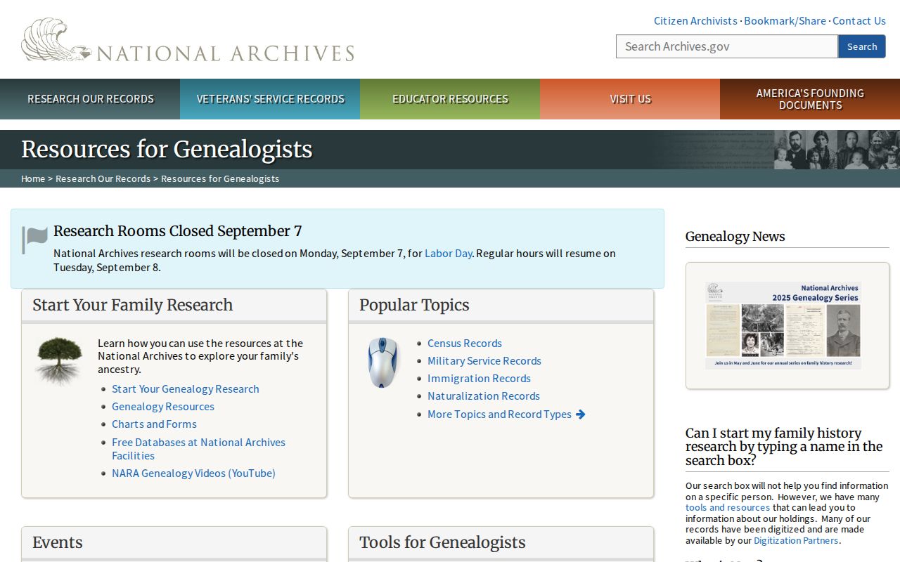 West Odessa previous residents National Archives genealogy research page