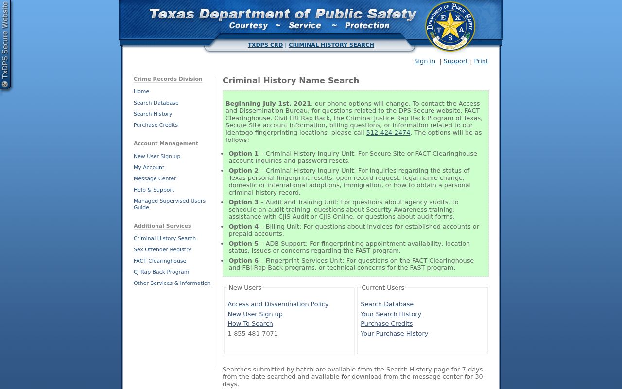 West Odessa resident lookup Texas DPS criminal history search