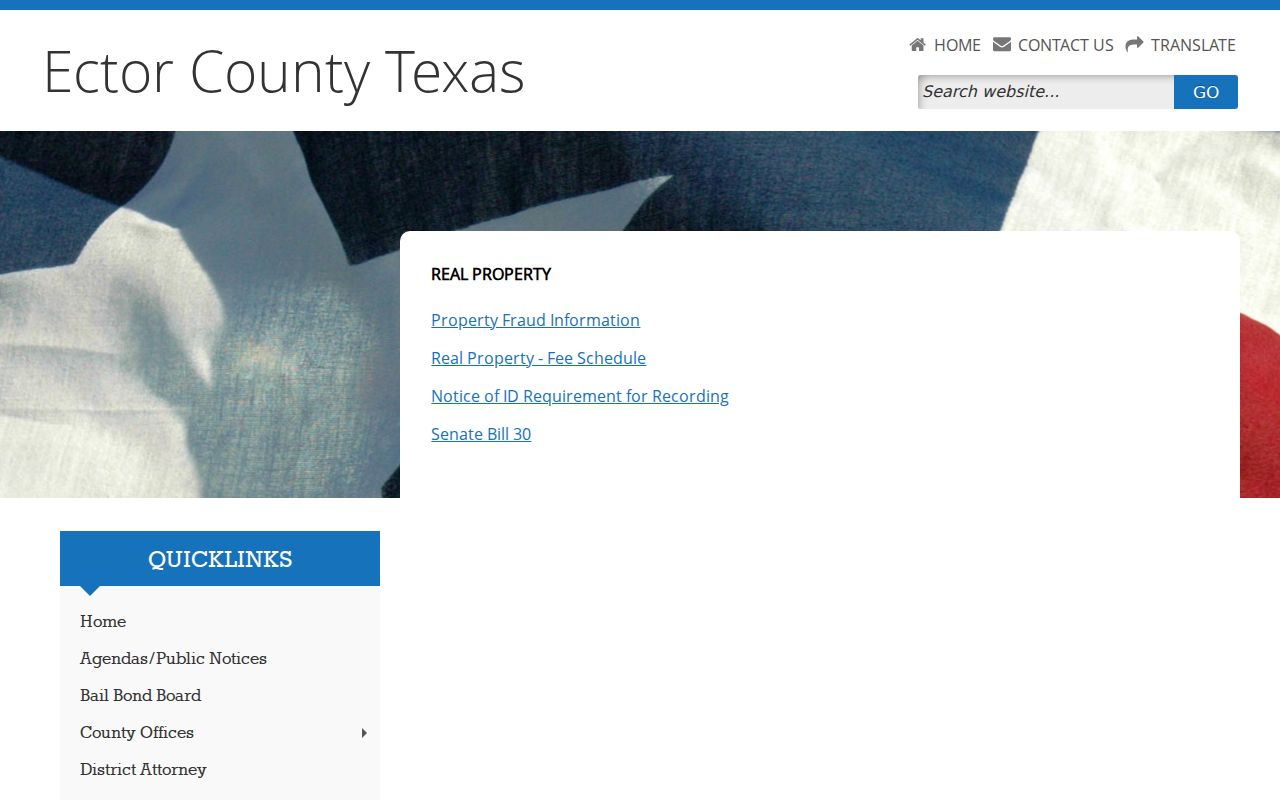 West Odessa street directory Ector County real property records page